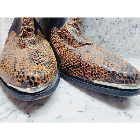 Code West 7 Vintage Women's Leather Brown Black Cowboy Boots Size 7M - Picture 5 of 11